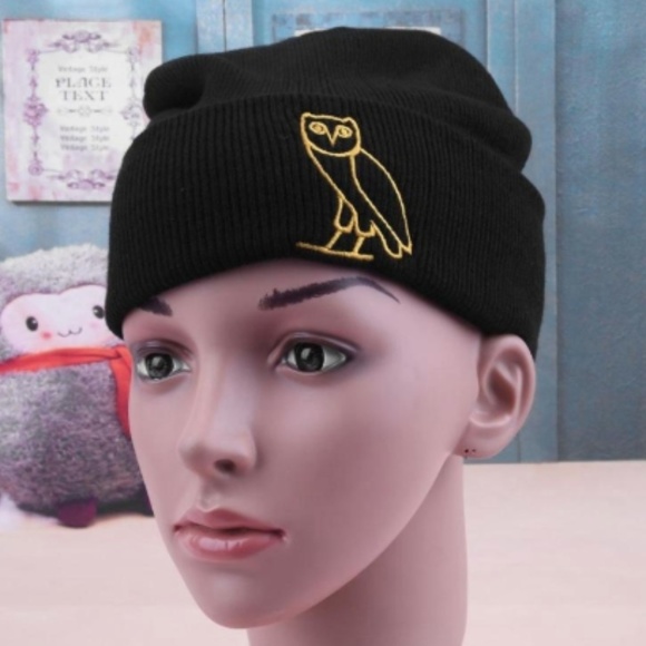 Golden Owl Embroidered Beanie - Picture 2 of 2